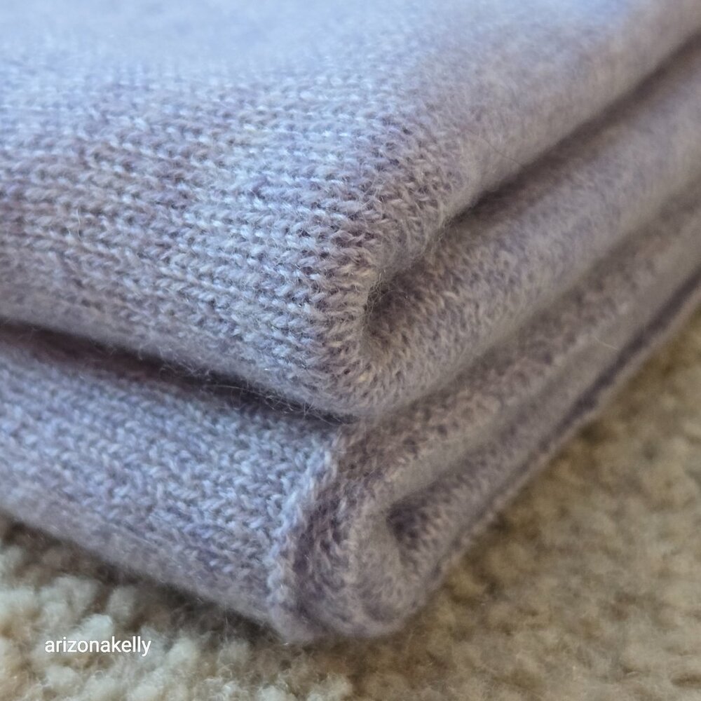 The Cashmere Project Heathered Lavender Knit Scarf - Picture 14 of 14